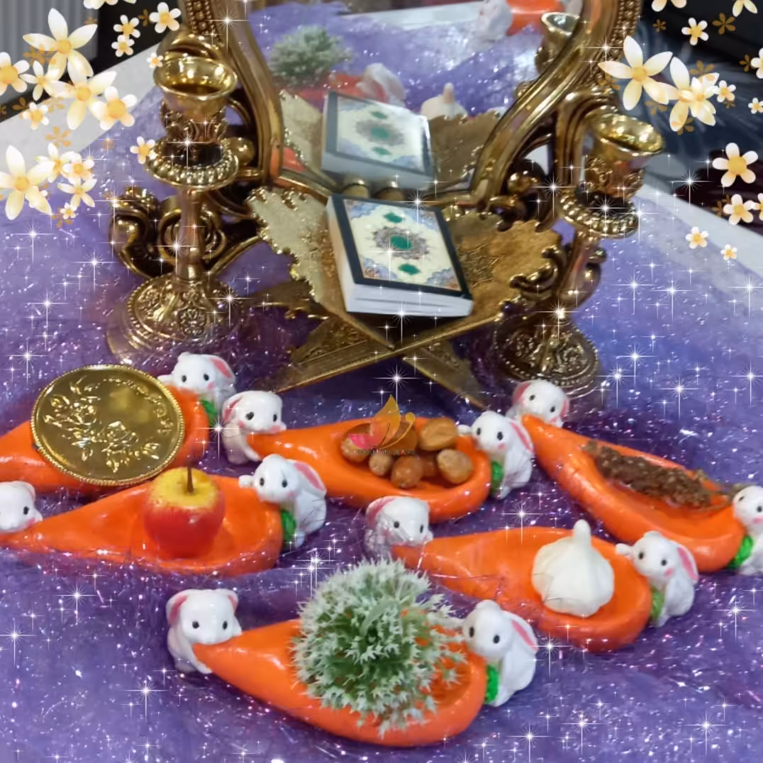 ست 7 تکه هفت سین طرح هویج و خرگوش. کاملا ضد آب. شیک و متفاوت