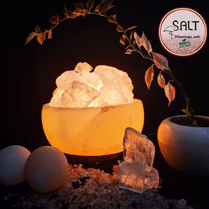 آباژور سنگ نمک طرح کاسه