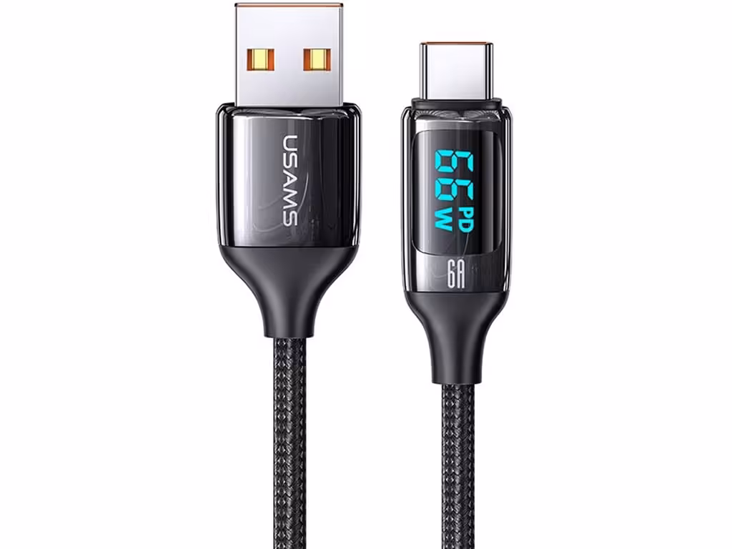 کابل شارژ 100 وات تایپ‌ سی 1.2 متری یوسامز  USAMS Typ-C 100W Fast Charging Cable US-SJ544 6A