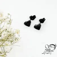 گوشواره قلب مشکی برند استیل کد 17429