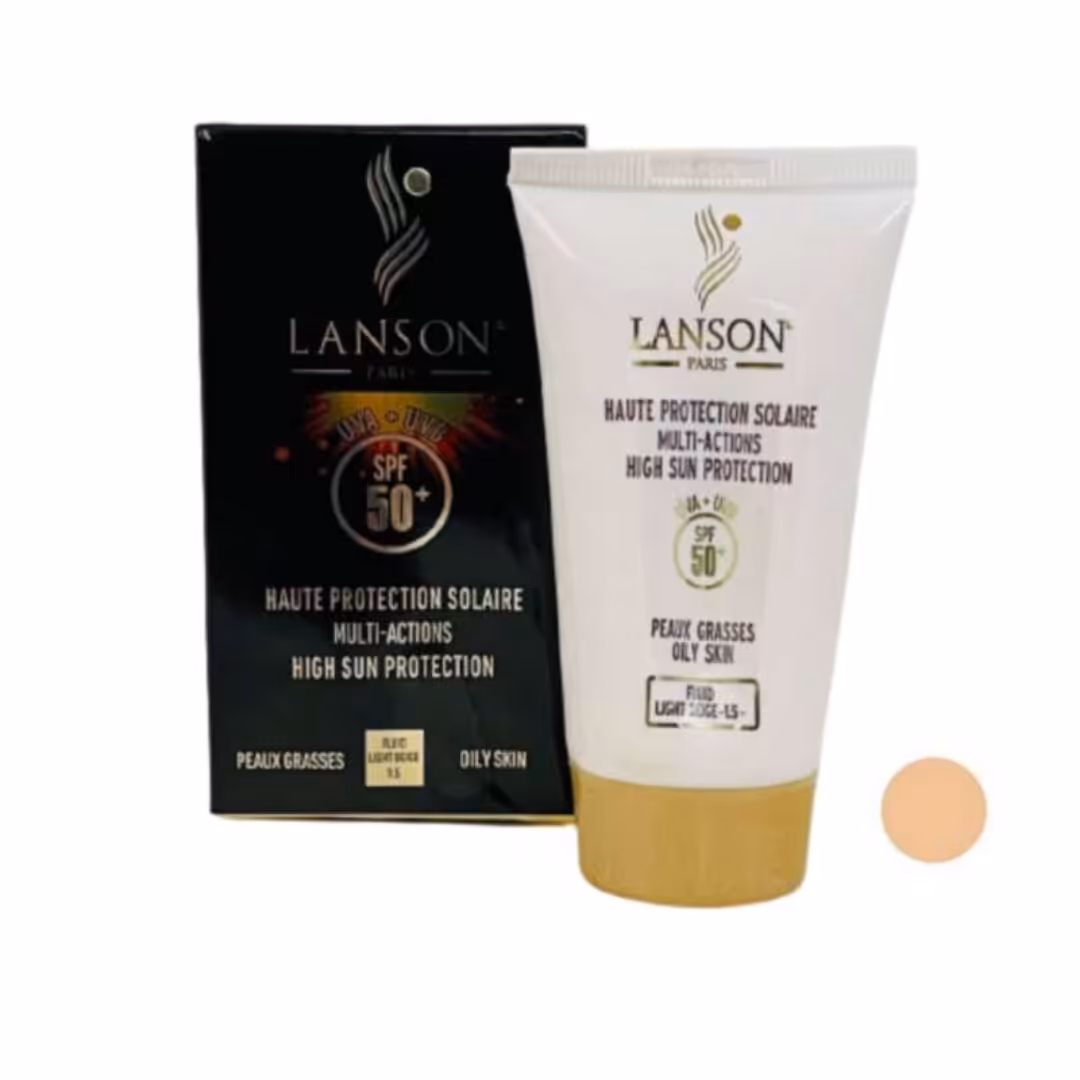 کرم ضدآفتاب لانسون Lanson SPF 50 رنگی ضد آفتاب کرمپودری لانسون lanson paris creme solaire ضد آفتاب رنگی لنسون LANSON