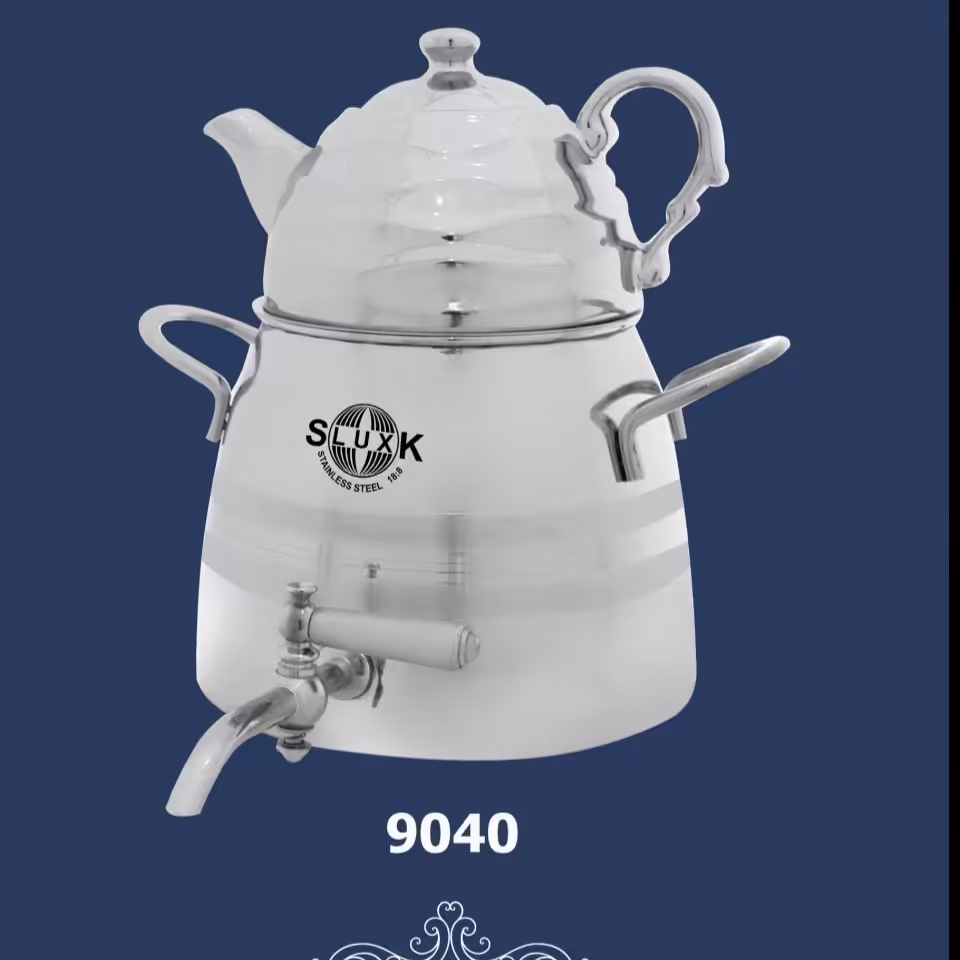 کتری و قوری کد 9040  مارک اس لوکس با ورق ضخیم یک میل ظرفیت 3 لیتر با کیفیت بالا