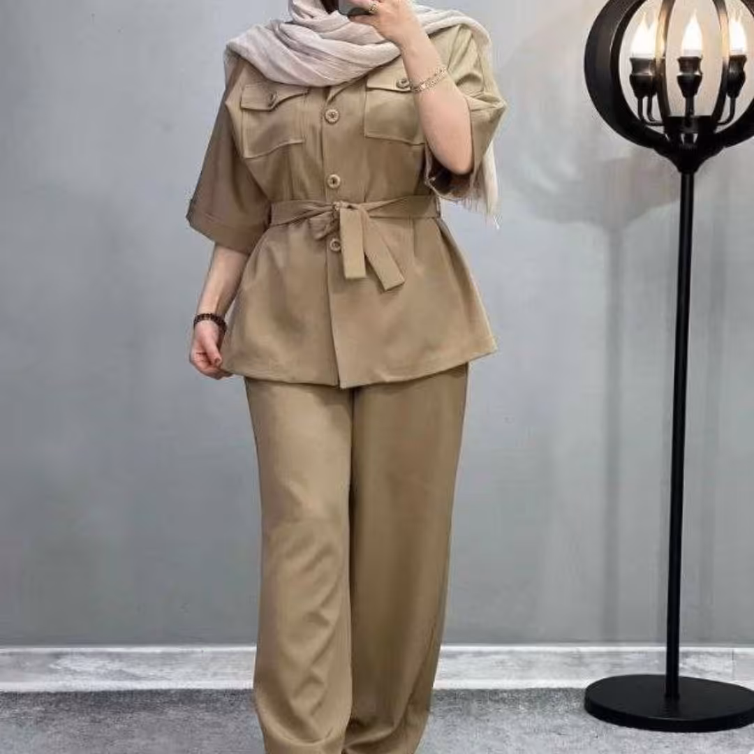 ست مانتو شلوار داکرون زنانه و دخترانه 2