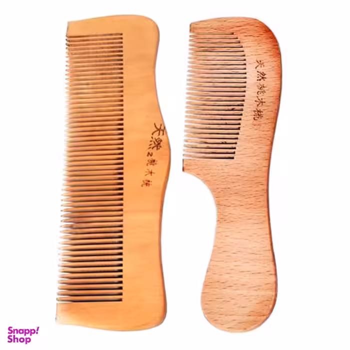 شانه مو مدل چوبی کد DN3 به همراه شانه مو مدل چوبی کد DN1