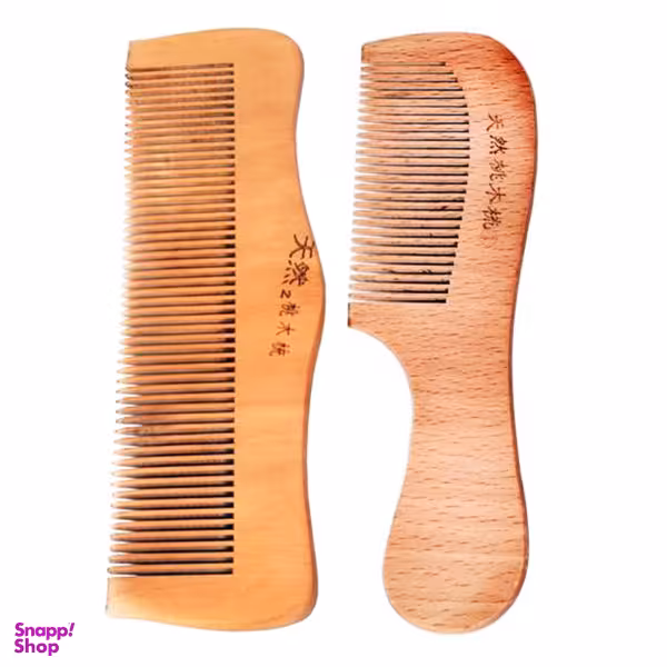 شانه مو مدل چوبی کد DN3 به همراه شانه مو مدل چوبی کد DN1