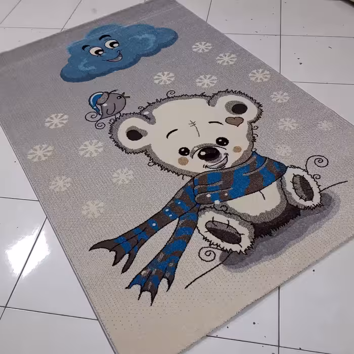 فرش اتاق کودک ساوین طرح خرس برفی سایز ا.5 در 2.25