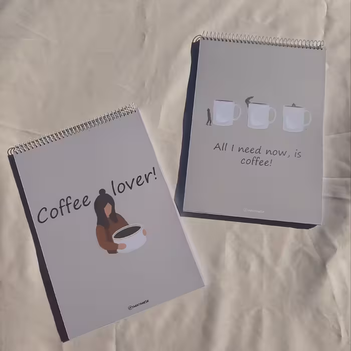 ست دفتر های شطرنجی 80 برگ عاشق قهوه سایز آ4