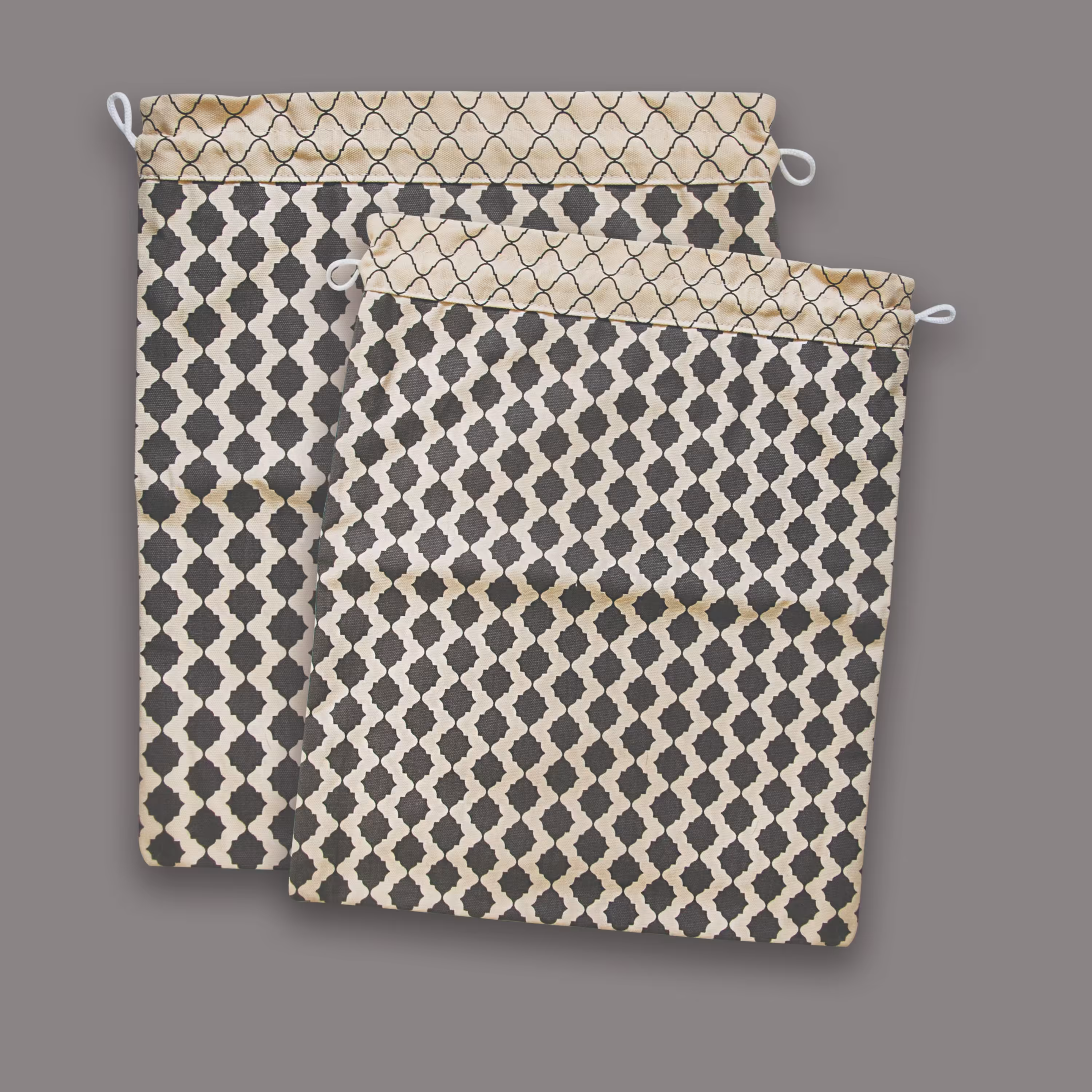 کیسه سبزی دوتایی کتان طرح کندو