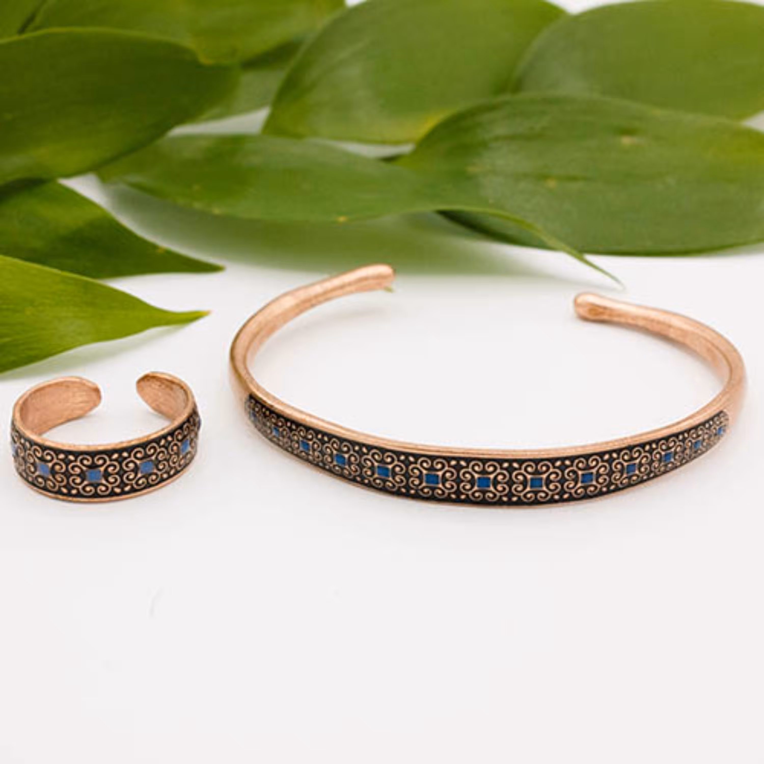 نیم ست مسی زنانه و دخترانه نخل قلم کد 333