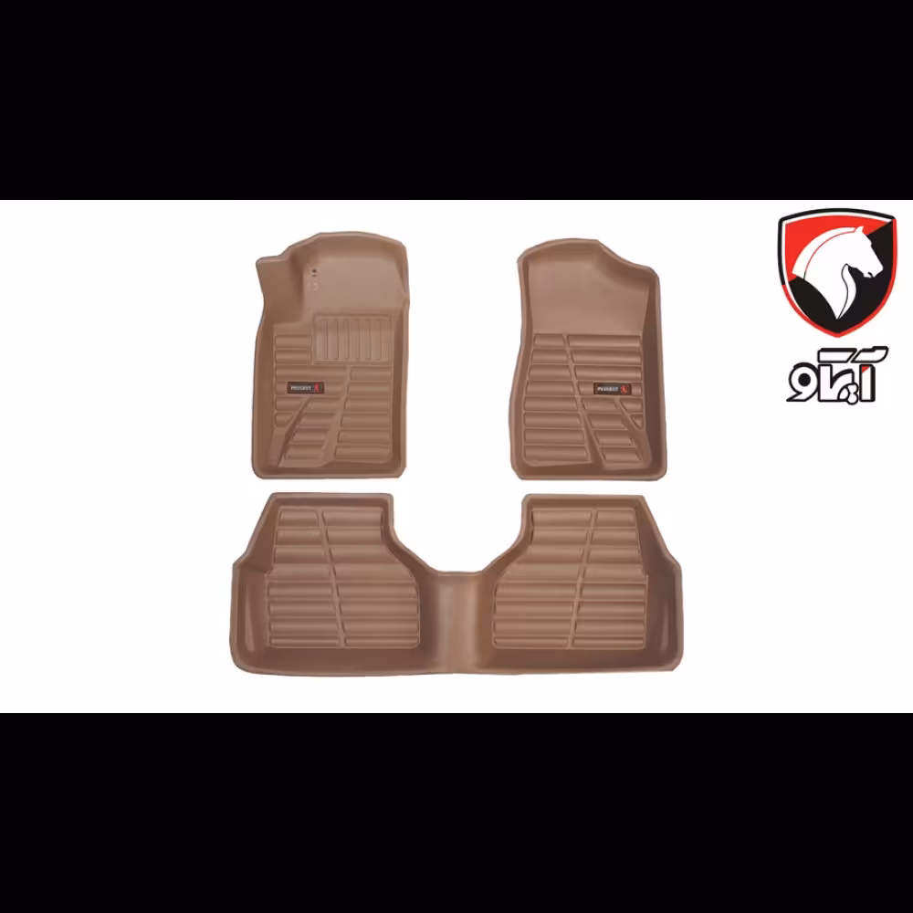 مجموعه کفی زیرپایی سه بعدی چرمی پژو 405 و پارس کرم رنگ