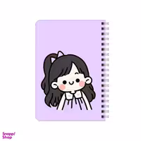 دفترچه یادداشت 80 برگ بامبیلیپ مدل چوبی طرح دختر کیوت با پیراهن کد 3182511