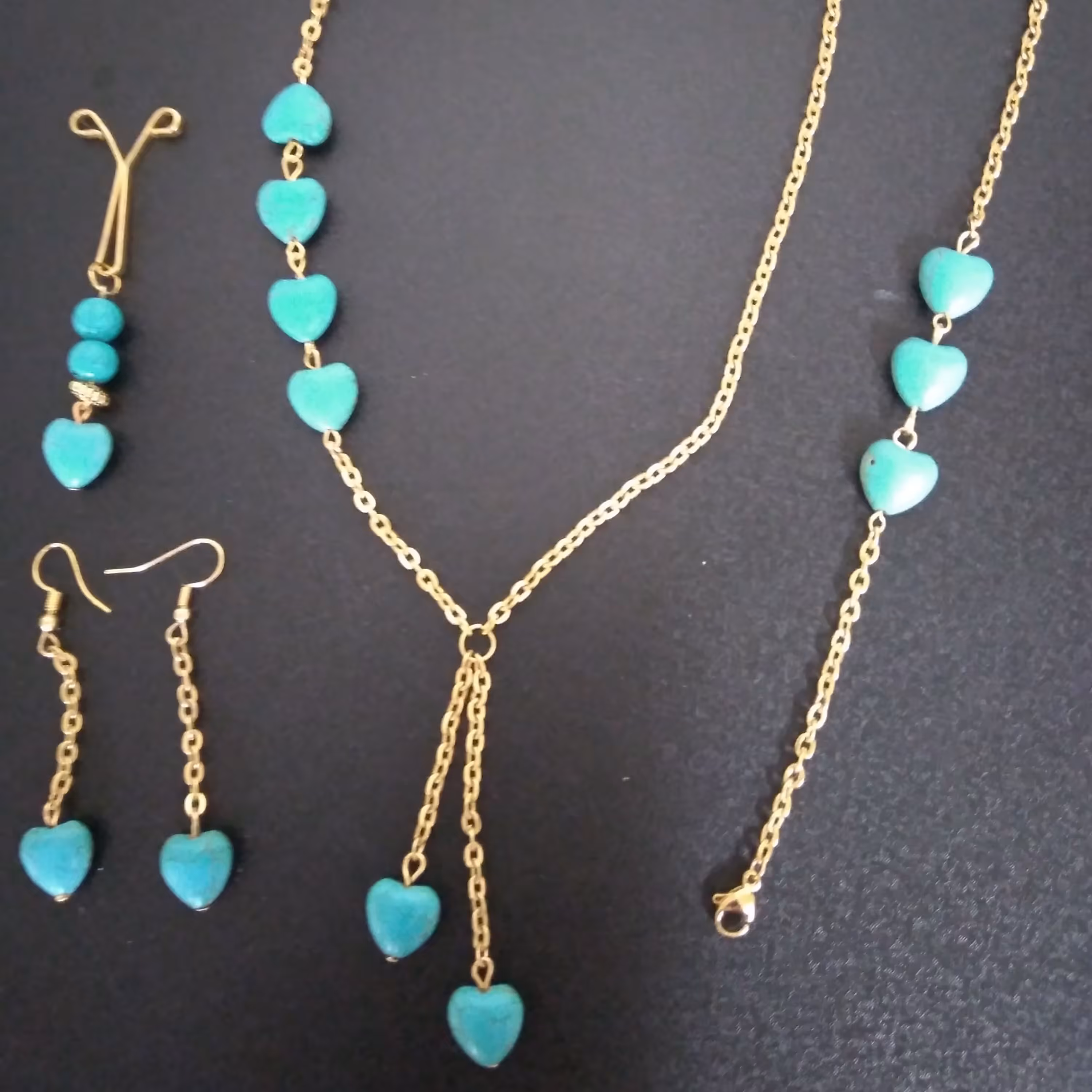 ست کامل سنگ فیروزه قلب