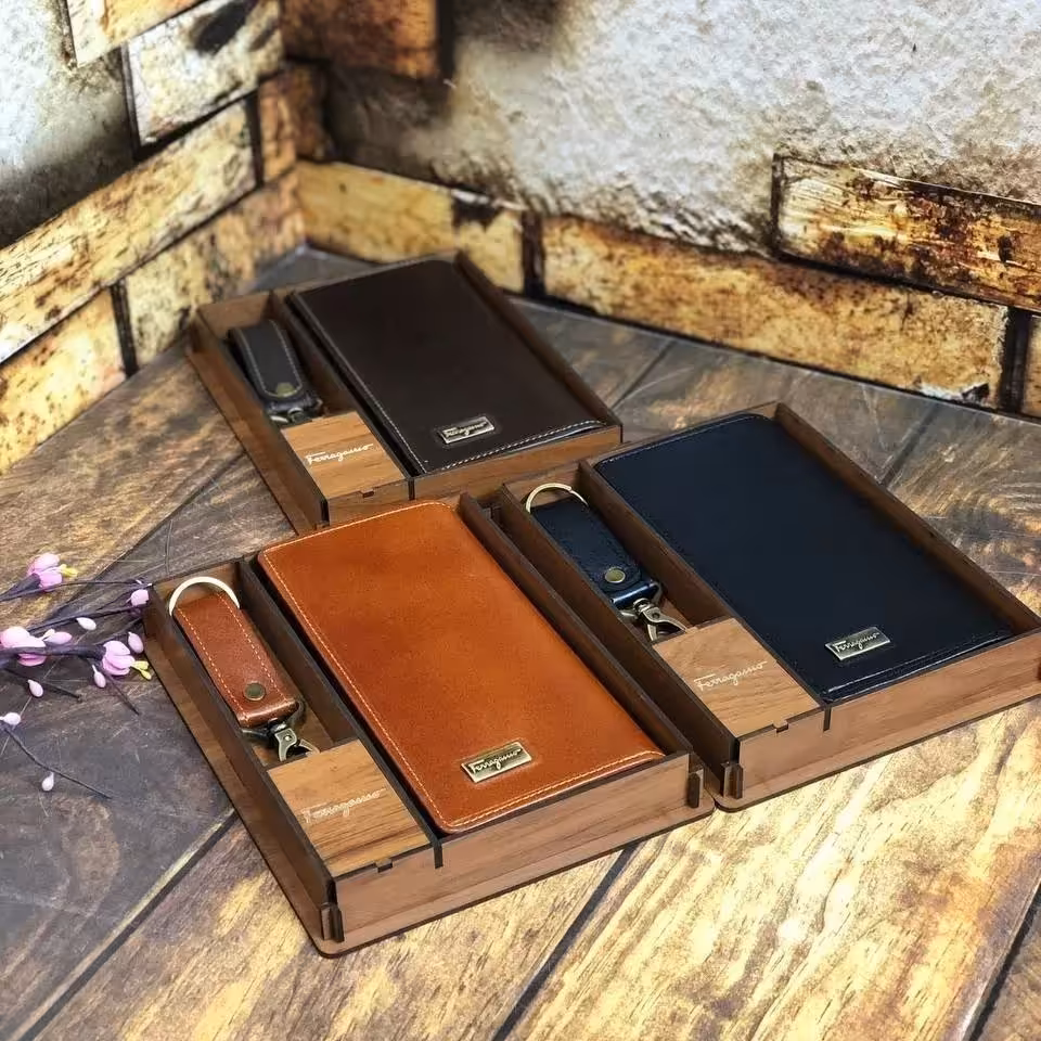 ست کیف پول پالتویی جا موبایلی دار و سر کلیدی