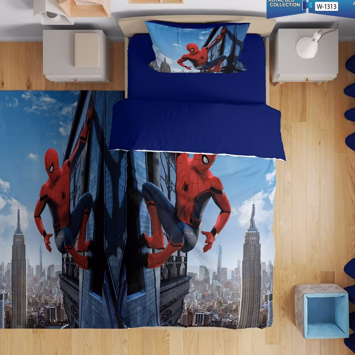 رو تختی پسرانه 3بعدی طرح مرد عنکبوتی