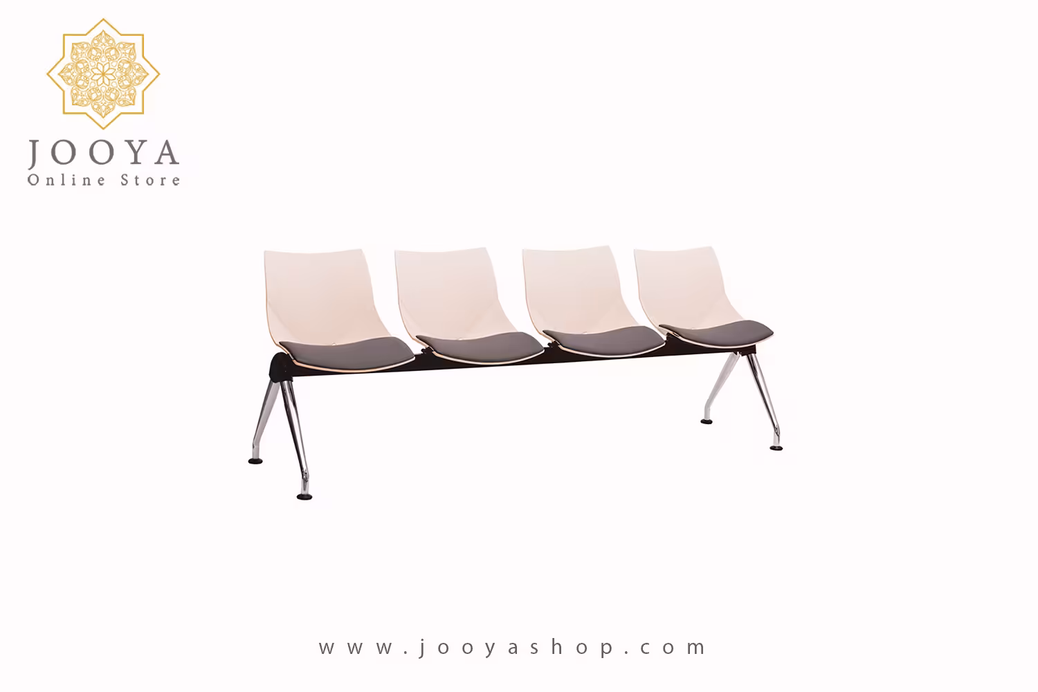 نیمکت انتظار نظری مدل شل با تشک پایه کروم چهار نفره کد P834