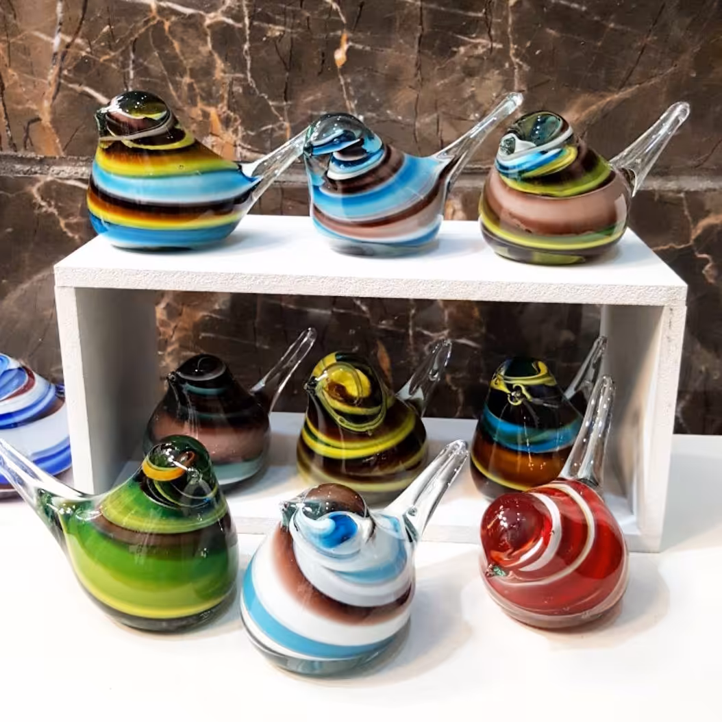 پرنده شیشه ای دست ساز  (تخفیف شگفت انگیز )