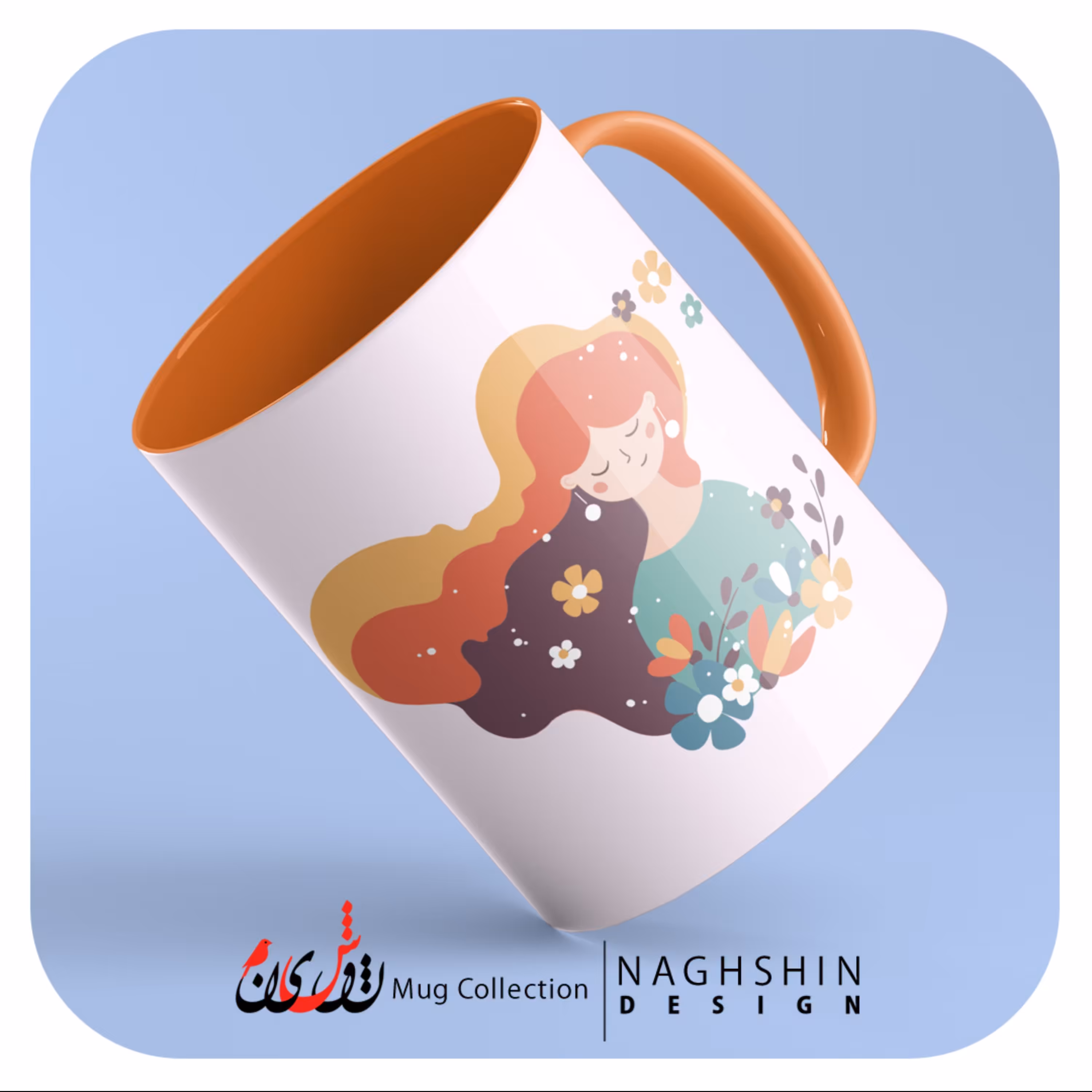 ماگ سرامیکی داخل و دسته رنگی با طرح روز زن 11- لطفا قبل از سفارش از موجودی کالا مطمئن شوید