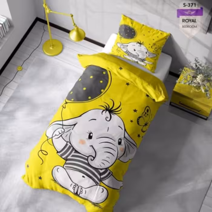 ست کامل روتختی یک نفره 4تکه سه بعدی کودکان و نوجوانان میکروتترون مدل فیل کوچولو