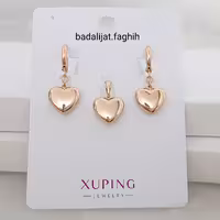 نیم ست ژوپینگ قلب سایز بزرگ با بهترین کیفیت و آبکاری طلا شده