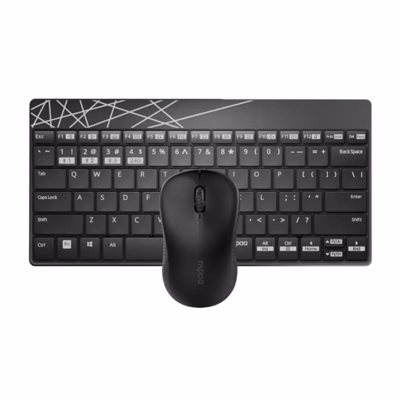 کیبورد و ماوس بی سیم رپو مدل Rapoo Multi mode Wireless Keyboard Mouse 8000M