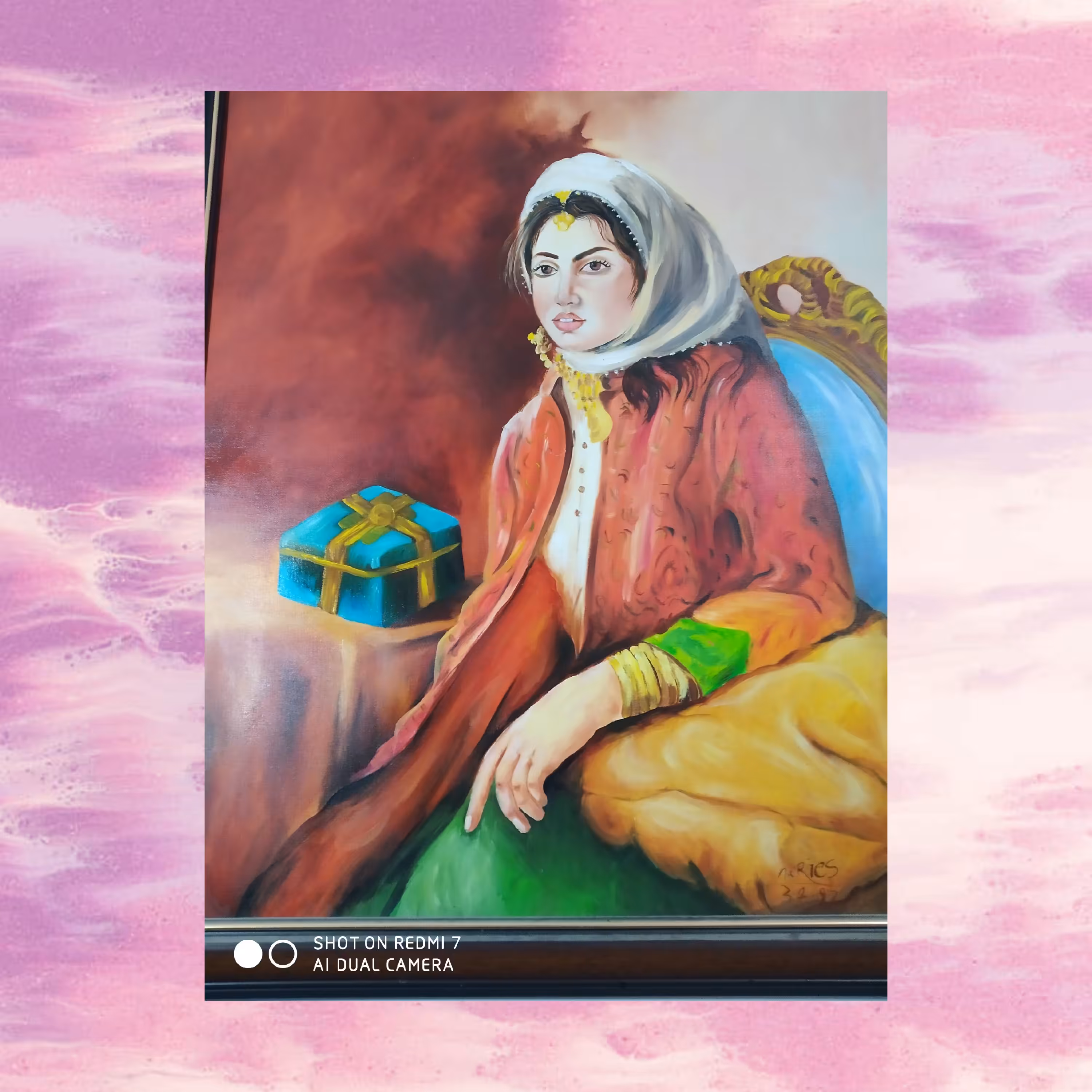 تابلو نقاشی رنگ روغن چهره سایز 80در60