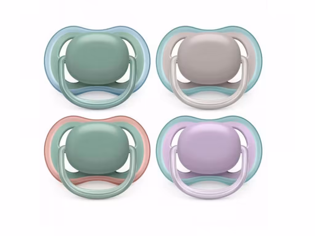 پستانک ارتودنسی دو عددی نوزادی 18-6 ماه مدل ultra air فیلیپس اونت philips avent