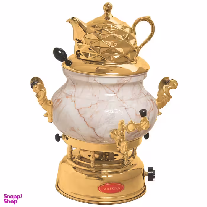 سماور سه کاره گازی گلستان مدل لوکس طرح سنگ کد G901cp