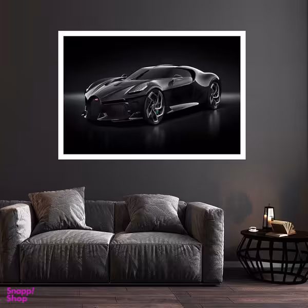 تابلو بکلیت طرح ماشین بوگاتی Bugatti La Voiture Noire مدل قاب شاسی W-s8920