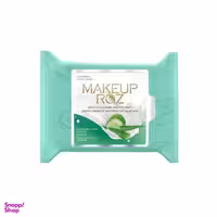 دستمال مرطوب میک آپ رز (Makeup Rose) مدل آلویه‌ورا و خیار بسته 25 عددی