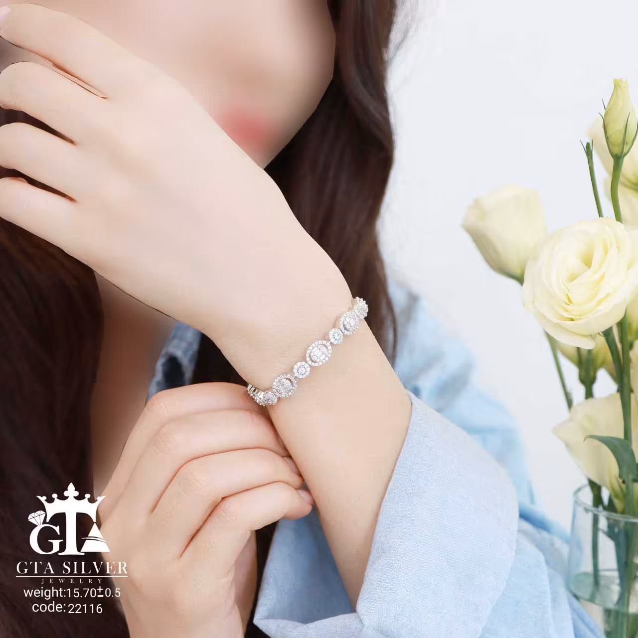 دستبند نقره میکرو 10404-16.5