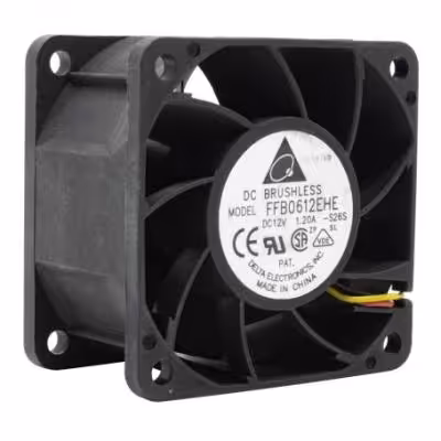 مجموعه 2 عددی جت فن براشلس DC12V-1.2A چهار سیمه FFB0612EHE سایز 6X6X3.8 مارک DELTA