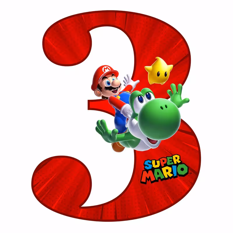 استند رومیزی مدل عدد 3 طرح سوپر ماریو کد 1506