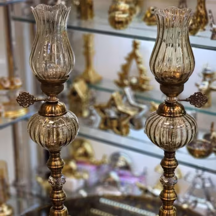 یک جفت شمعدان زیبا در سه رنگ قیمت مثل همیشه شاهکار