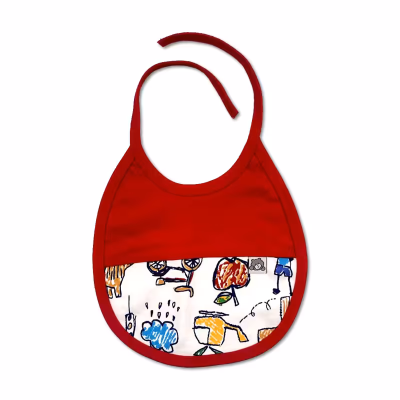 پیشبند بندی نوزاد طرح مدادرنگی قرمز لیدولند Lido land