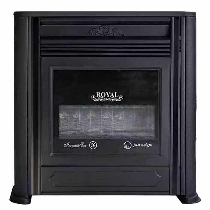 بخاری گازی مروارید سوز طرح شومینه رویال مدل 9000