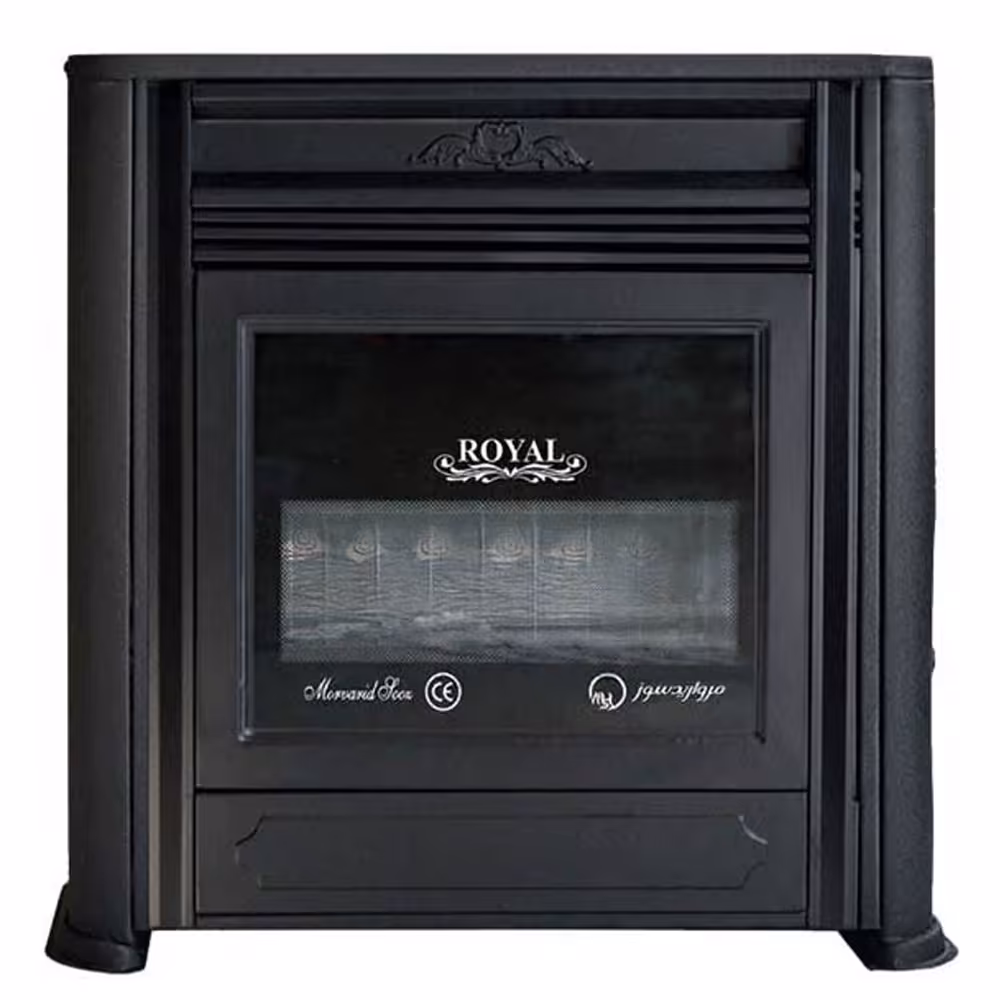 بخاری گازی مروارید سوز طرح شومینه رویال مدل 9000