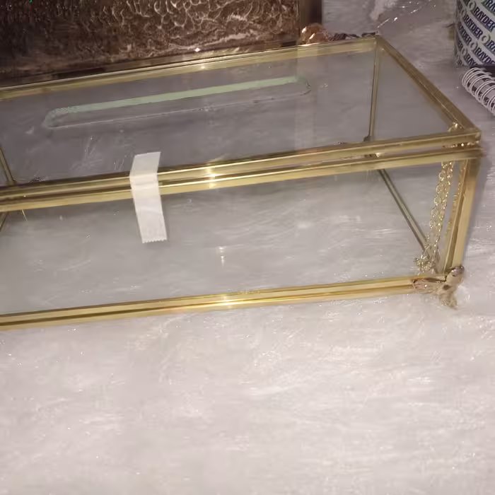 جادستمال و جاقاشقی شیشه ای و قاب طلایی(به صورت تکی)