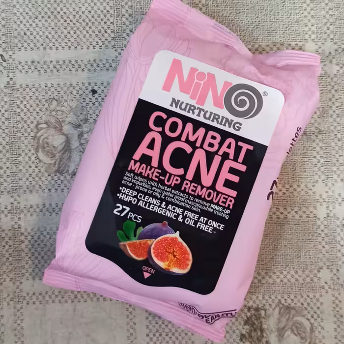 دستمال مرطوب آرایش پاک کن ضد آکنه 27 عددی نینو