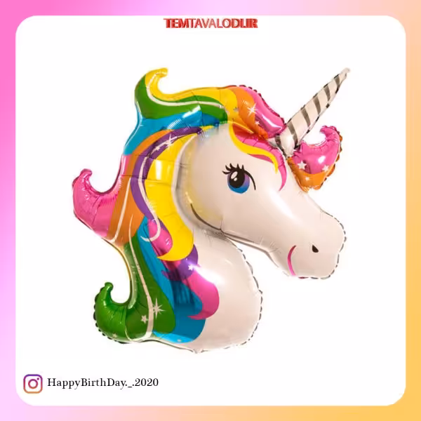 بادکنک فویلی اسب تک شاخ مدل H2