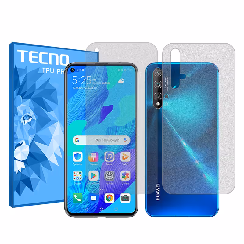 گلس صفحه نمایش و پشت گوشی هواوی nova 5T مدل هیدروژلی مات برند تکنو کد SS