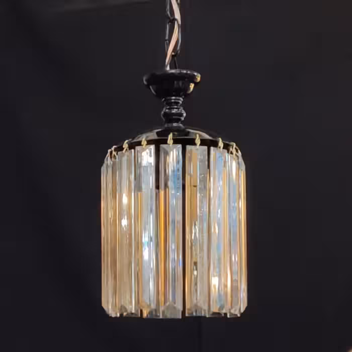 لوستر کاردی تک شعله رنگ مشکی آویز برنزی