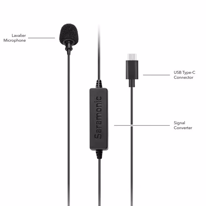 میکروفون یقه ای موبایل سارامونیک مدل Saramonic Lavalier USB-C Microphone LavMicro UC