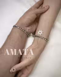 دستبند ست مگنتی ماه ‌ خورشید استیل