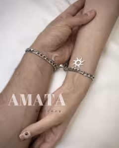 دستبند ست مگنتی ماه ‌ خورشید استیل