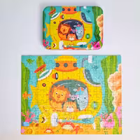 پازل قوطی فلزی طرح زیردریایی حیوانات کد P/848/ZH