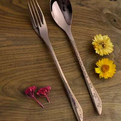 سرویس قاشق و چنگال 30نفره رزگلد برند نیکولاس مدل 248