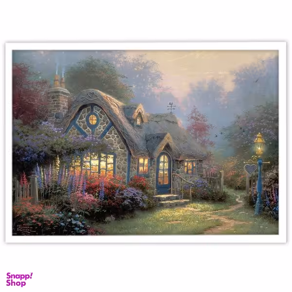 تابلو بکلیت طرح نقاشی رنگ روغن کلبه جنگلی مدل W-11277