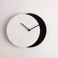ساعت دیواری سفید مشکی 40 سانتی
