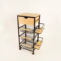 سبد سیب زمینی پیاز فوق لاکچری ترکیبی از فلز و چوب کاریزما برند (B.V.K)