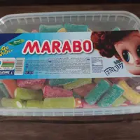 پاستیل لوله ای بریده رنگارنگ شکری تازه بسته 800گرمی پلمپ مارابو